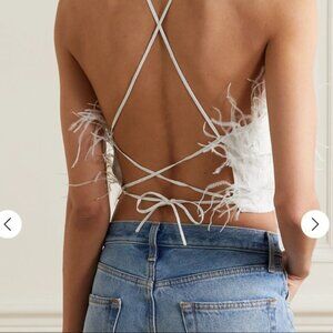 CULT GAIA Joey Open Back Feather Top | NWT | Size M